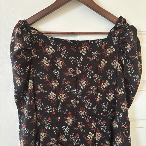 Nasty Gal Y2K Plunging V Neck Whimsigoth Floral Midi Dress Size 2 Romantic Party - Picture 10 of 12